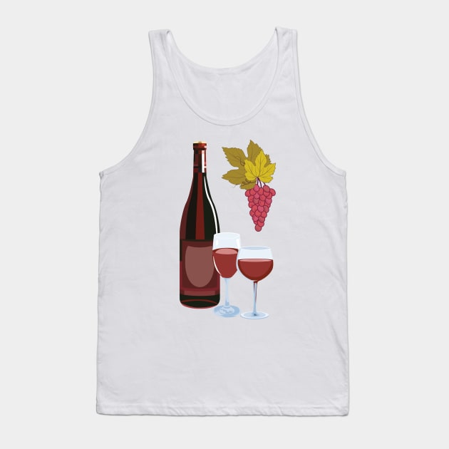 Red wine Tank Top by SWON Design
